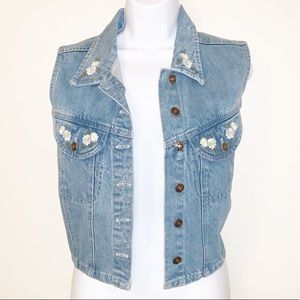 Vintage denim jean vest 🌻